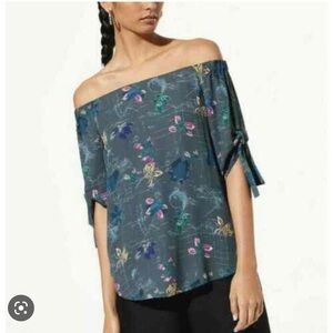 Aritzia Babaton Malik floral off the shoulder boho blouse